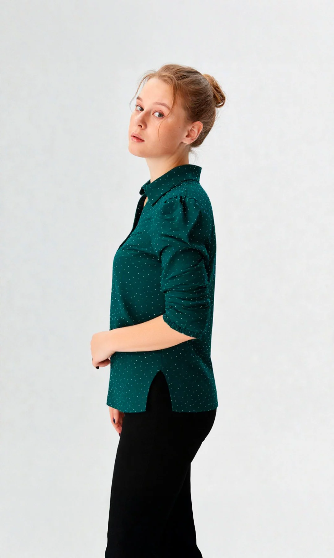 Blusa mujer manga 3/4 unicolor - Imagen 6