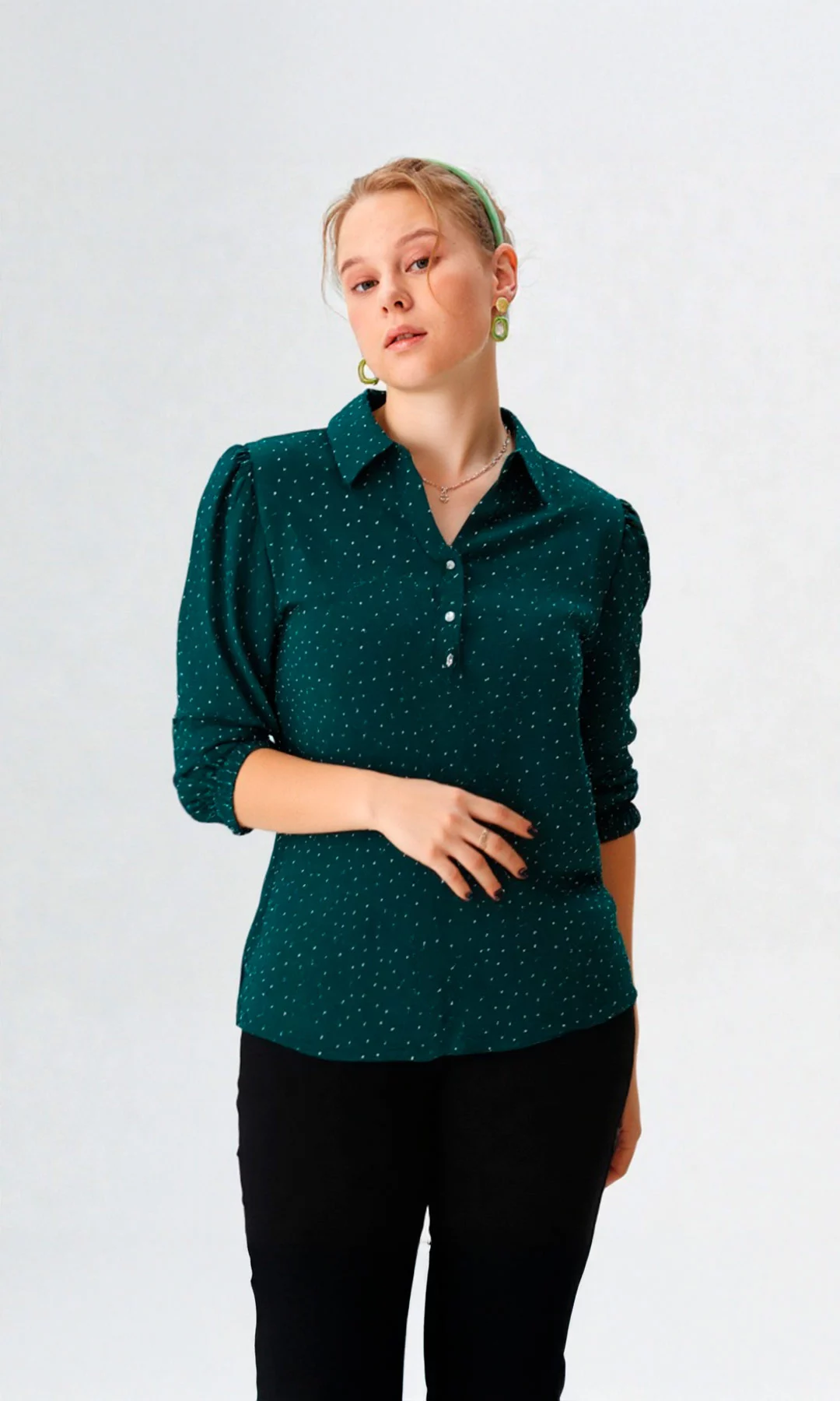 Blusa mujer manga 3/4 unicolor - Imagen 5