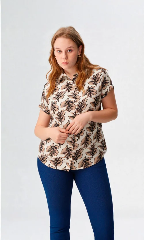 Blusa mujer manga corta unicolor