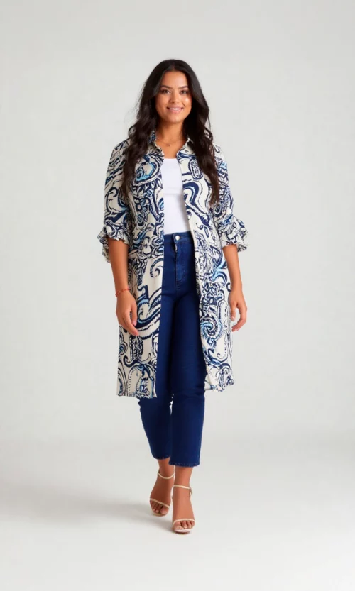 Capa mujer manga 3/4 estampada