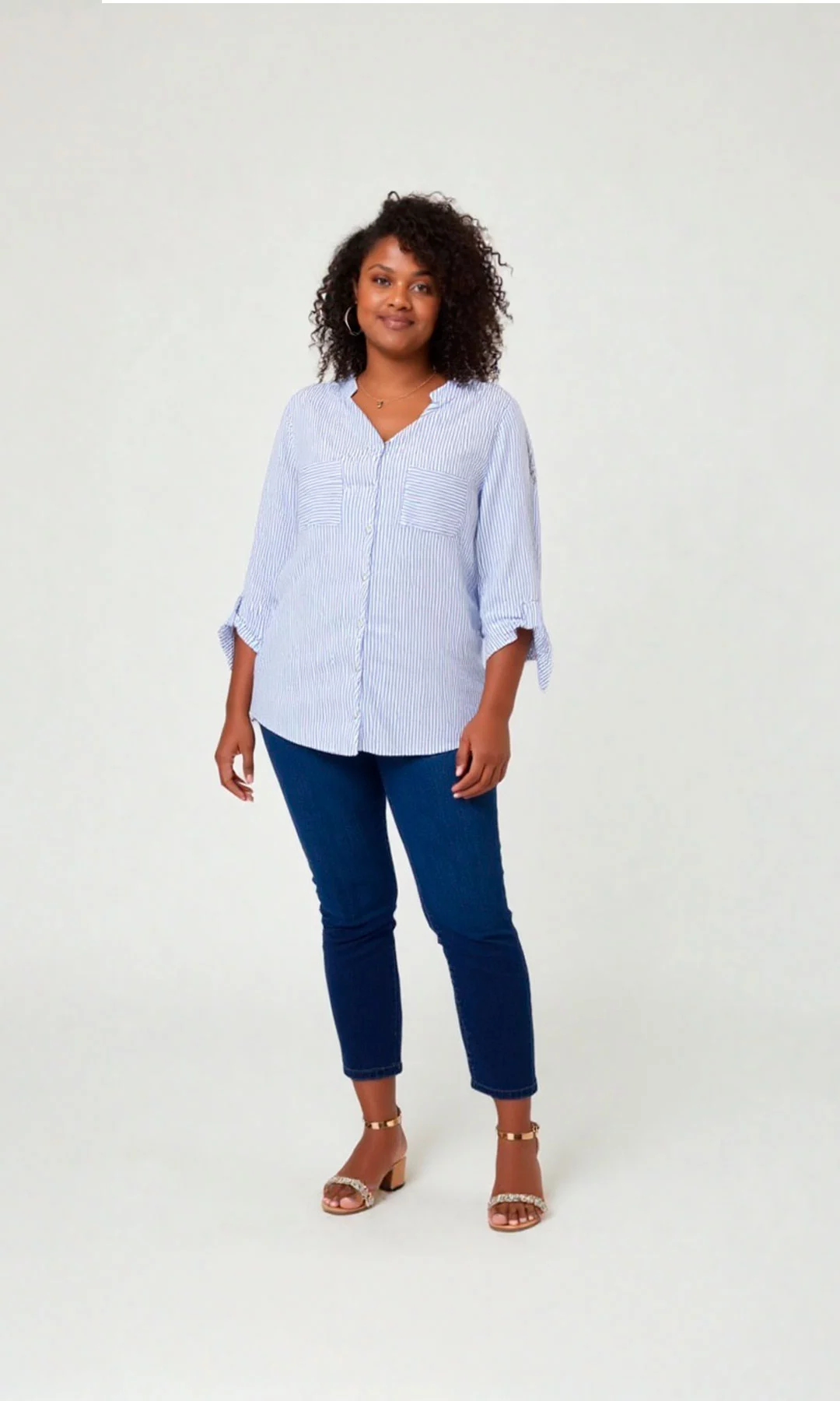 Blusa mujer manga 3/4 rayas