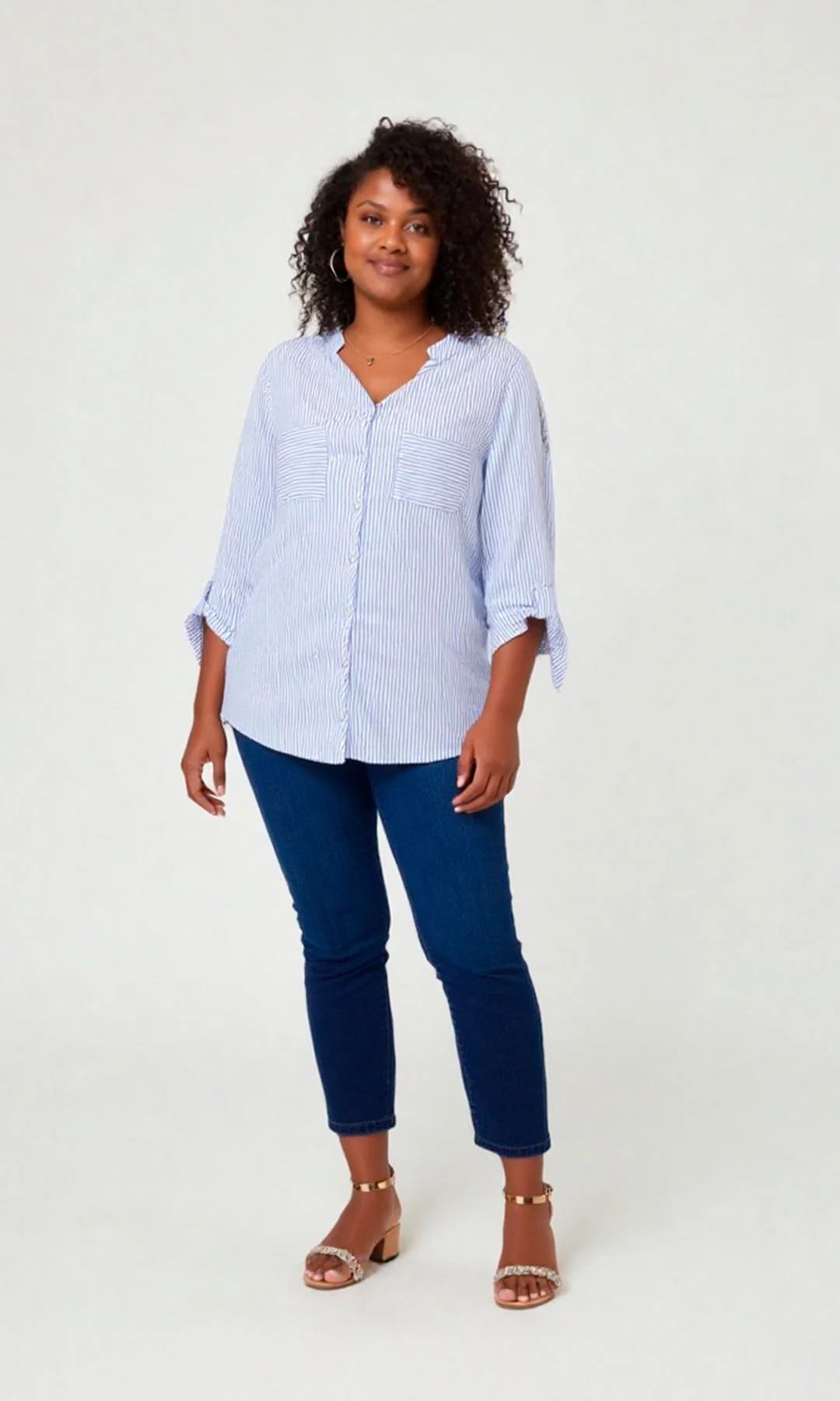 Blusa mujer manga 3/4 rayas - Imagen 5