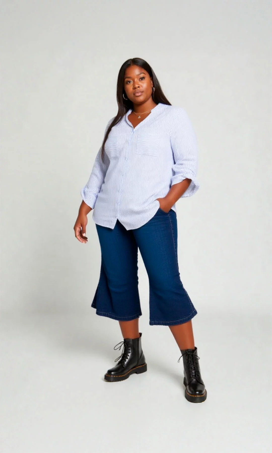 Blusa mujer manga 3/4 rayas - Imagen 3