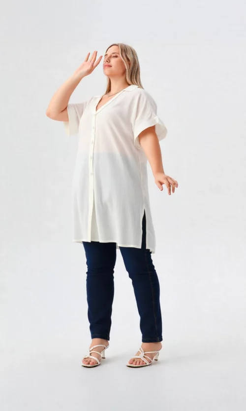 Blusa mujer manga corta unicolor