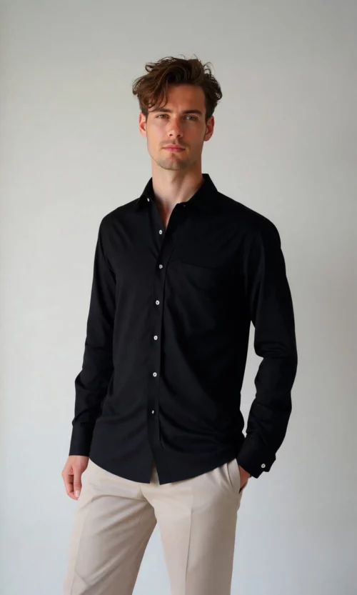 Camisa hombre manga larga unicolor