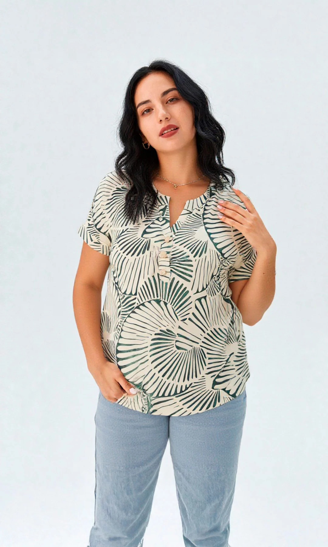 Camiseta mujer manga corta estampada