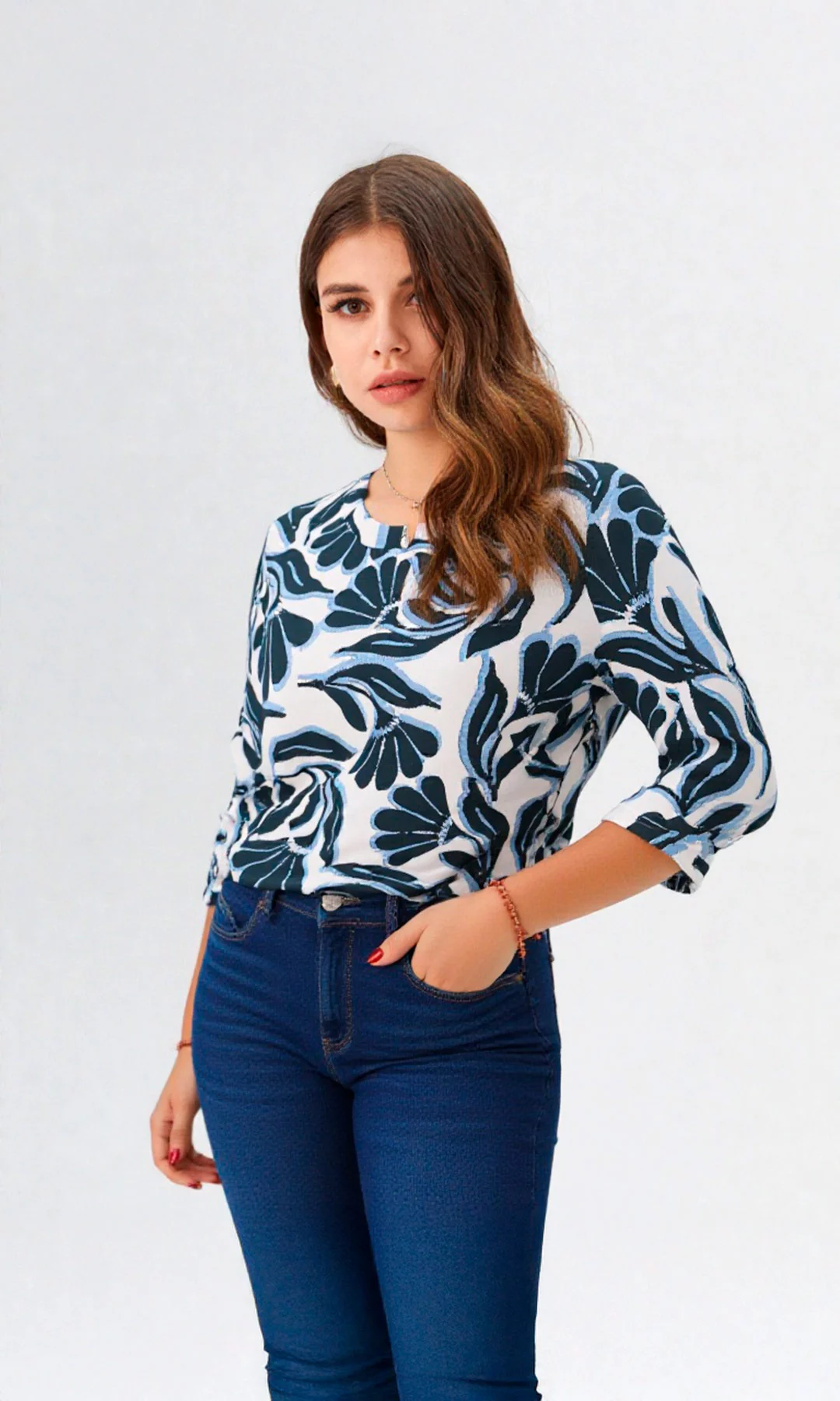 Camiseta mujer manga 3/4 estampada - Imagen 4