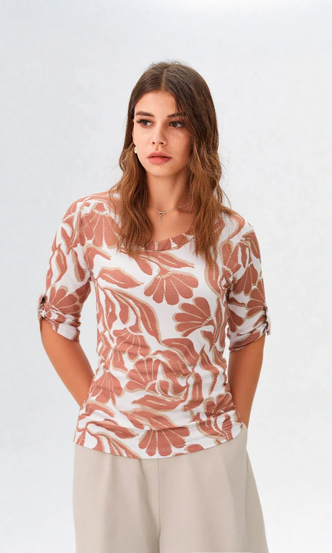 Camiseta mujer manga 3/4 estampada