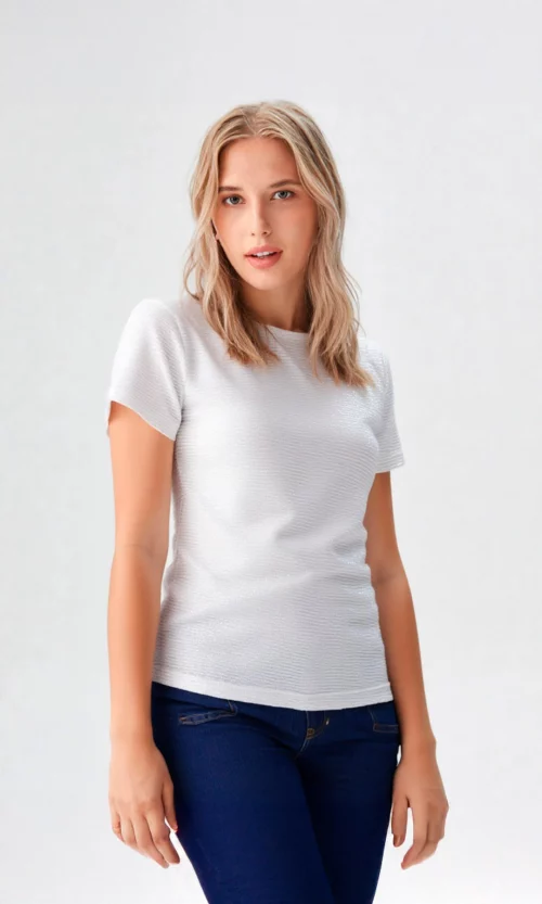 Camiseta mujer manga corta unicolor