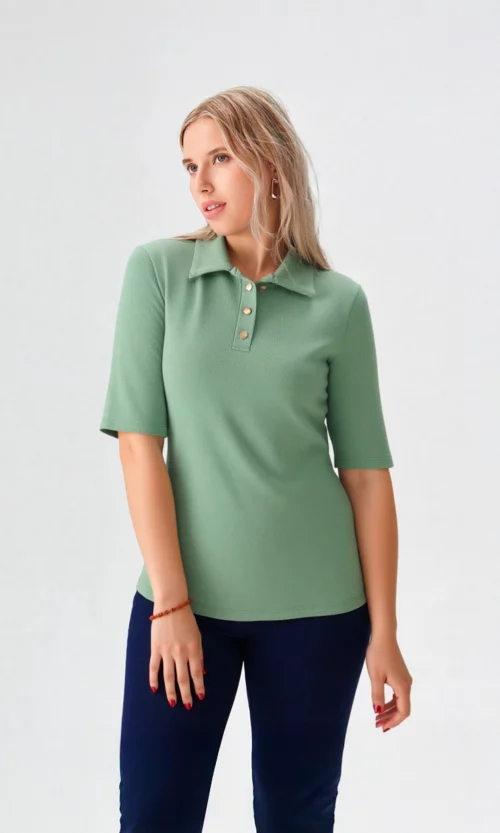 Camiseta mujer manga 3/4 unicolor