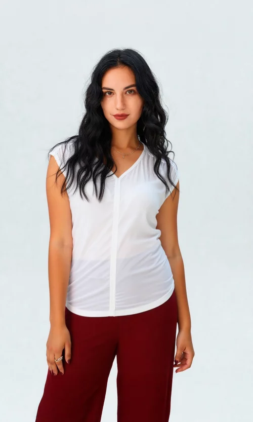 Camiseta mujer manga corta unicolor