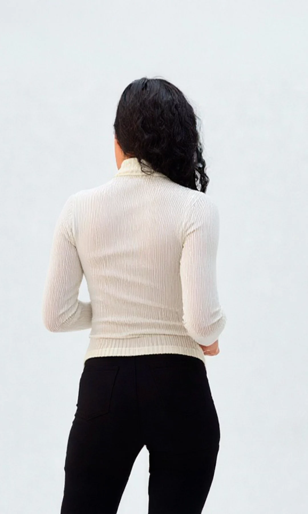 Camiseta mujer manga larga unicolor - Imagen 3