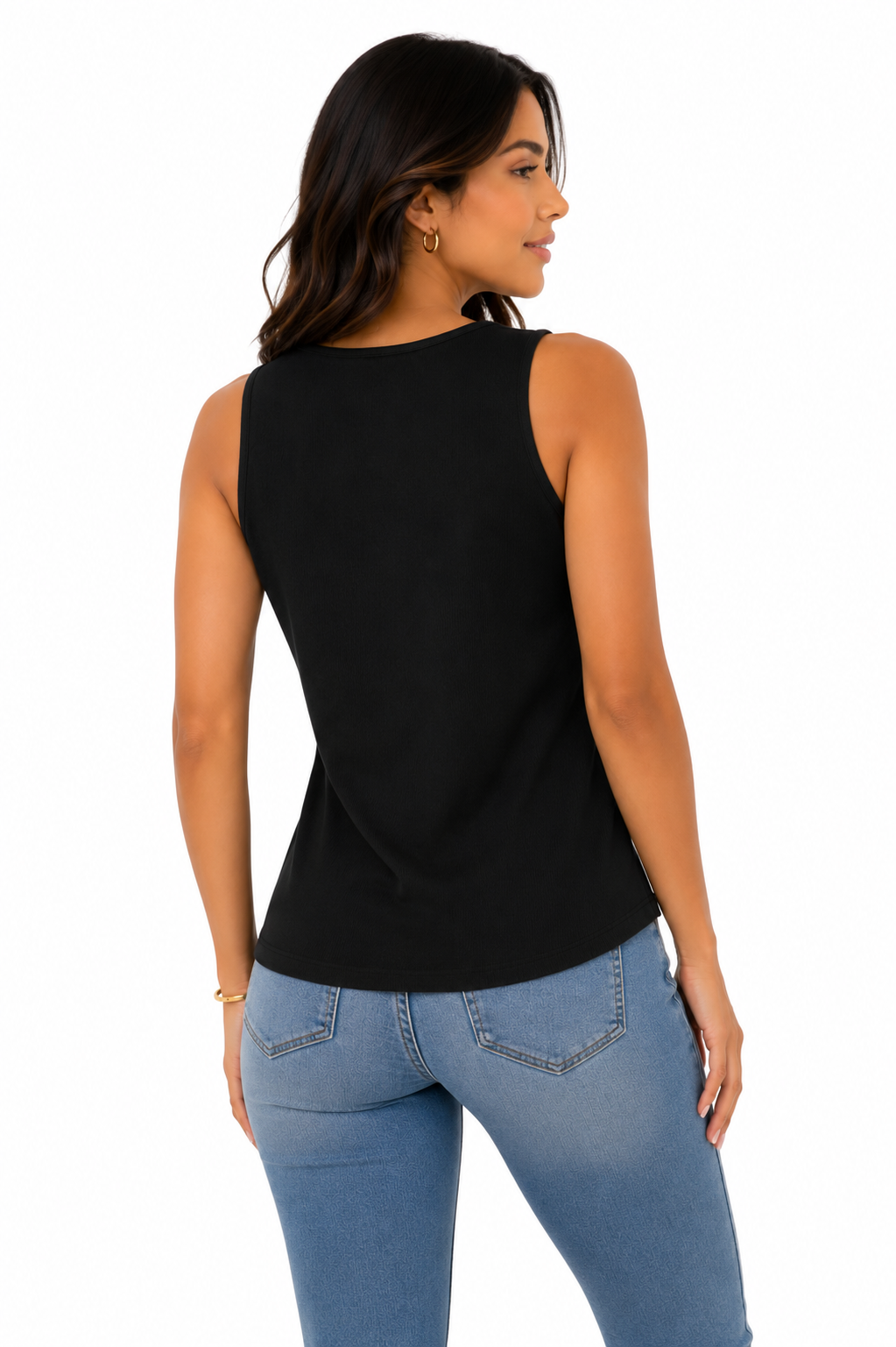 Camiseta mujer manga sisa unicolor - Imagen 3