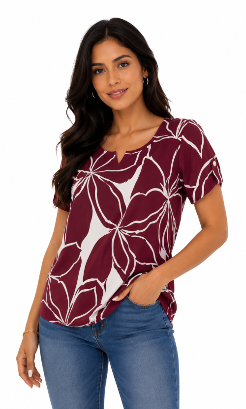 Camiseta mujer manga corta estampada