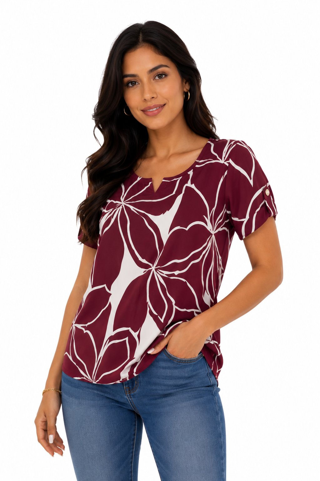 Camiseta mujer manga corta estampada