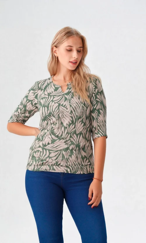 Camiseta mujer manga 3/4 estampada