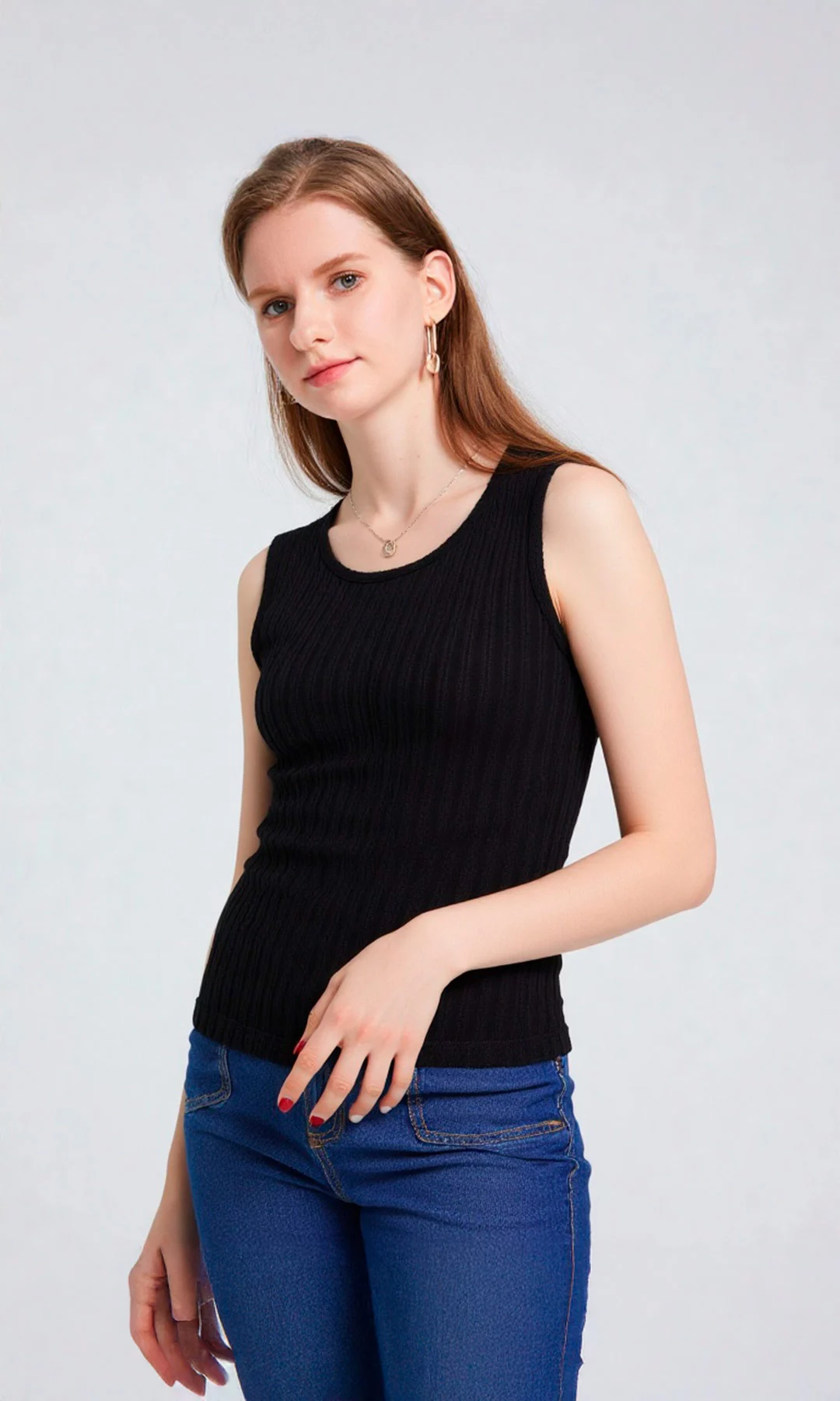 Camiseta mujer unicolor - Imagen 2