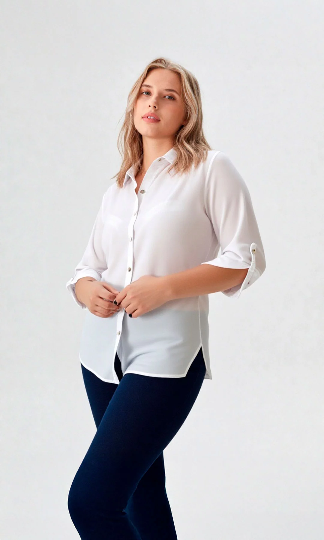 Blusa mujer manga 3/4 unicolor - Imagen 19