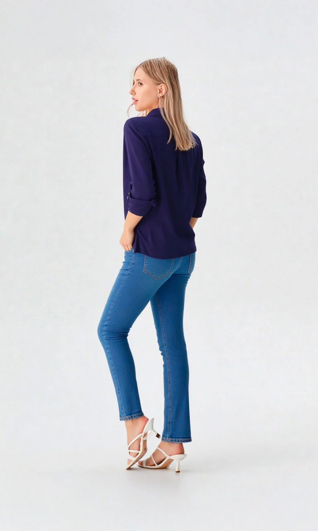 Blusa mujer manga 3/4 unicolor - Imagen 17