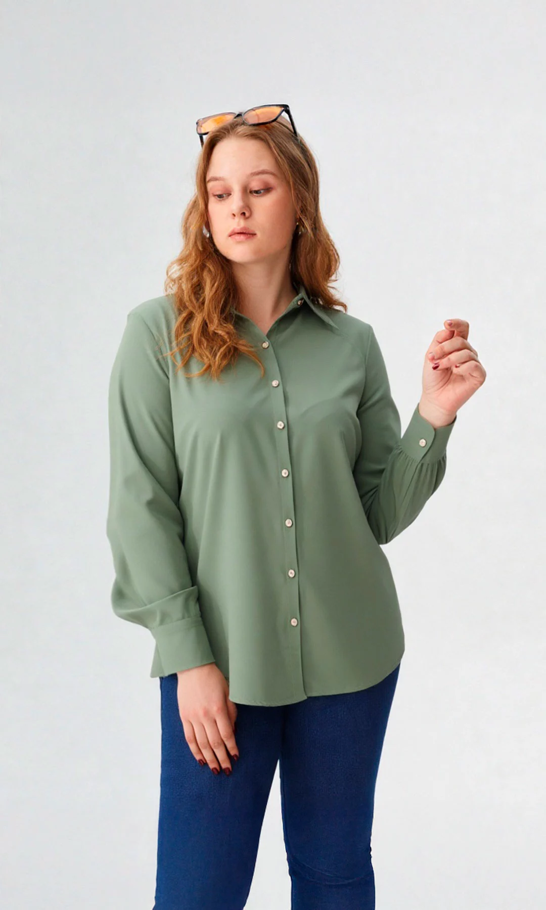 Blusa mujer manga larga unicolor - Imagen 13