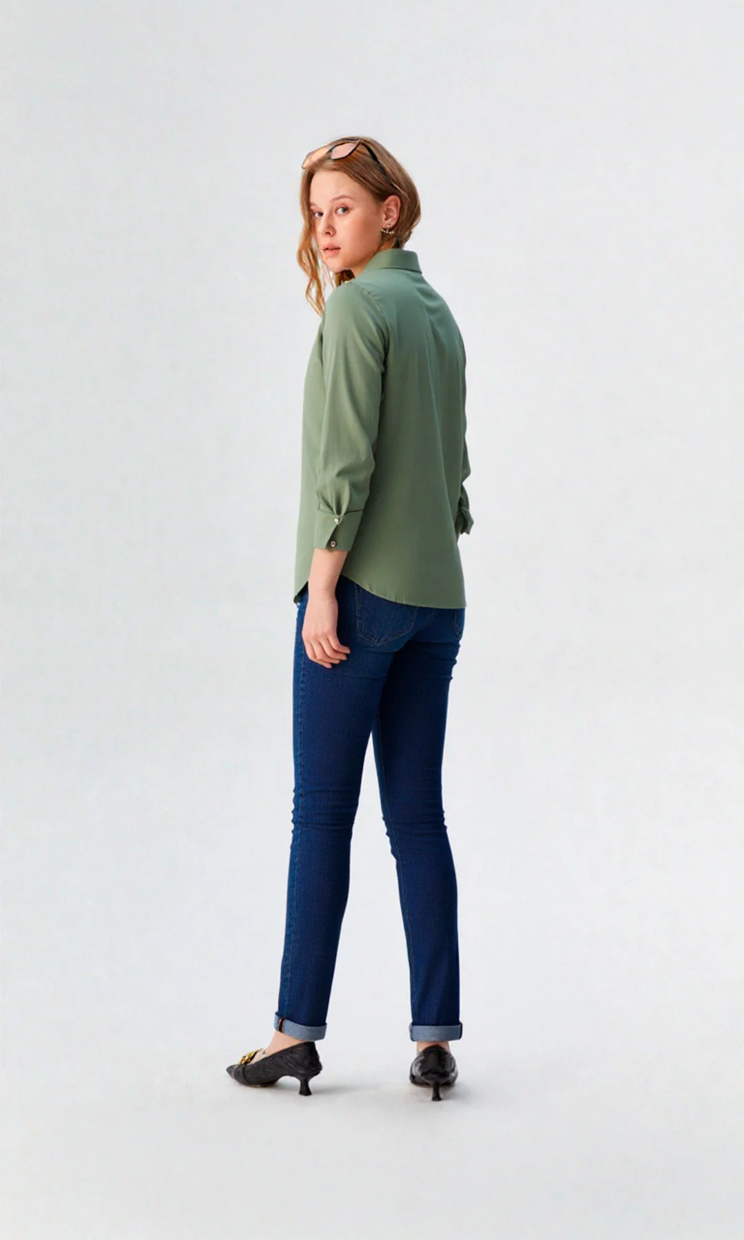 Blusa mujer manga larga unicolor - Imagen 15