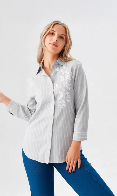 Blusa mujer manga 3/4 rayas