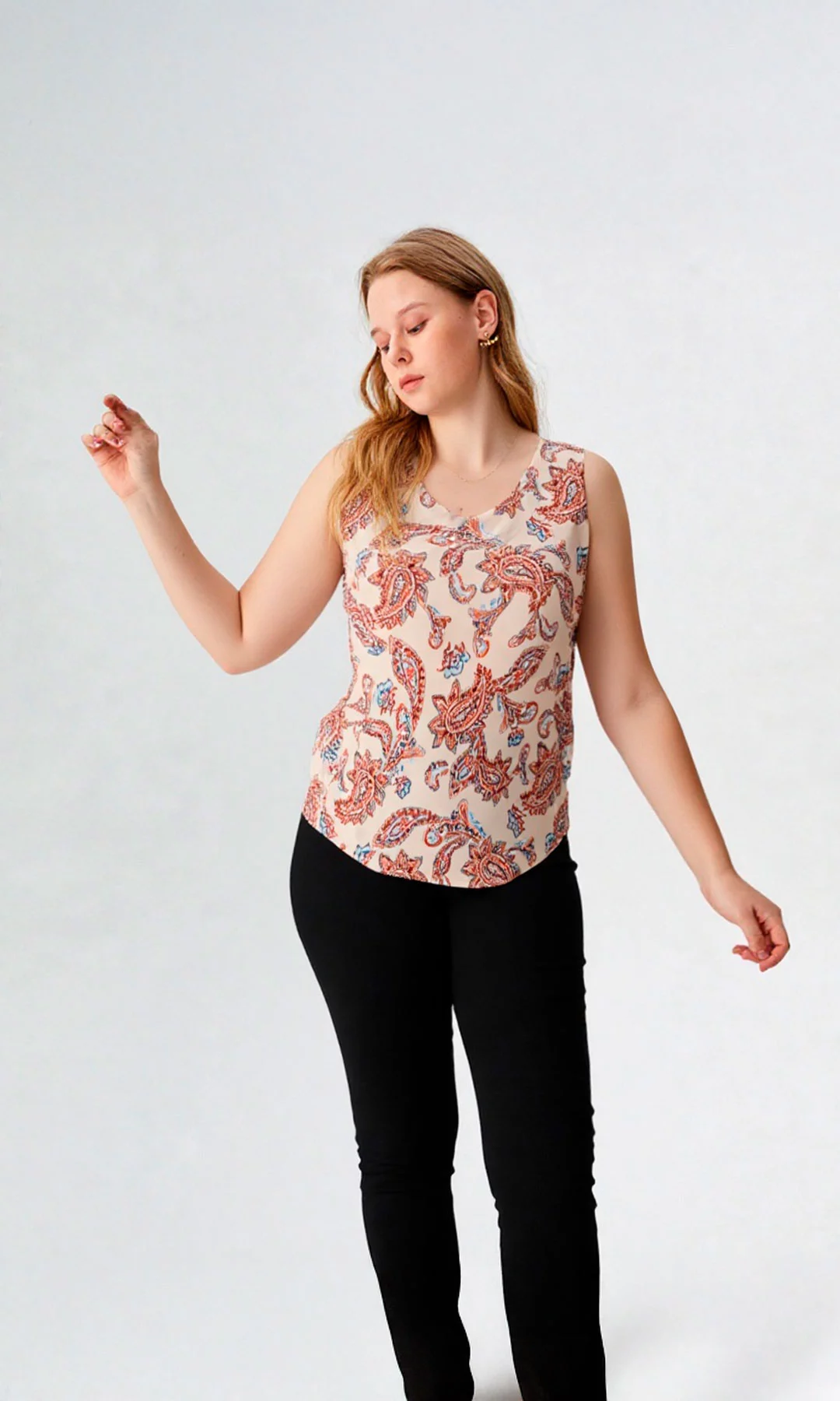 Blusa mujer manga sisa estampada