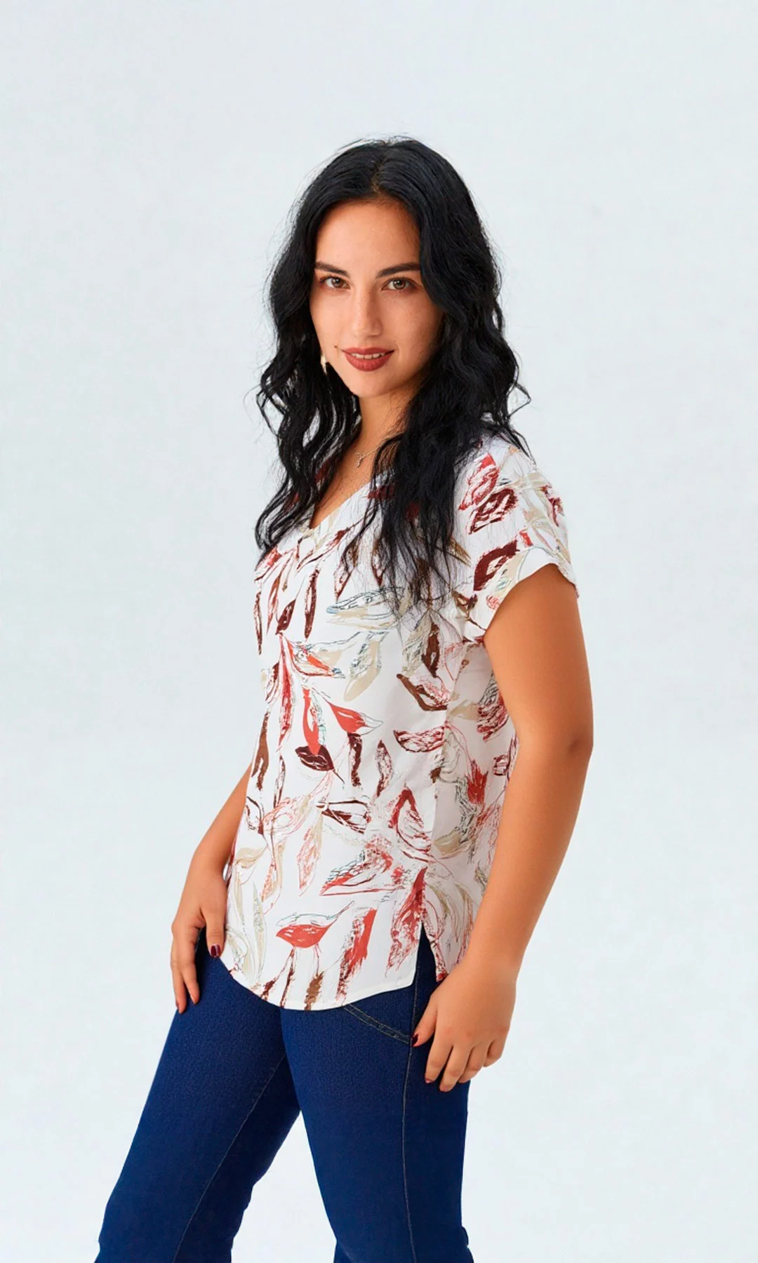 Blusa mujer manga corta estampada - Imagen 2