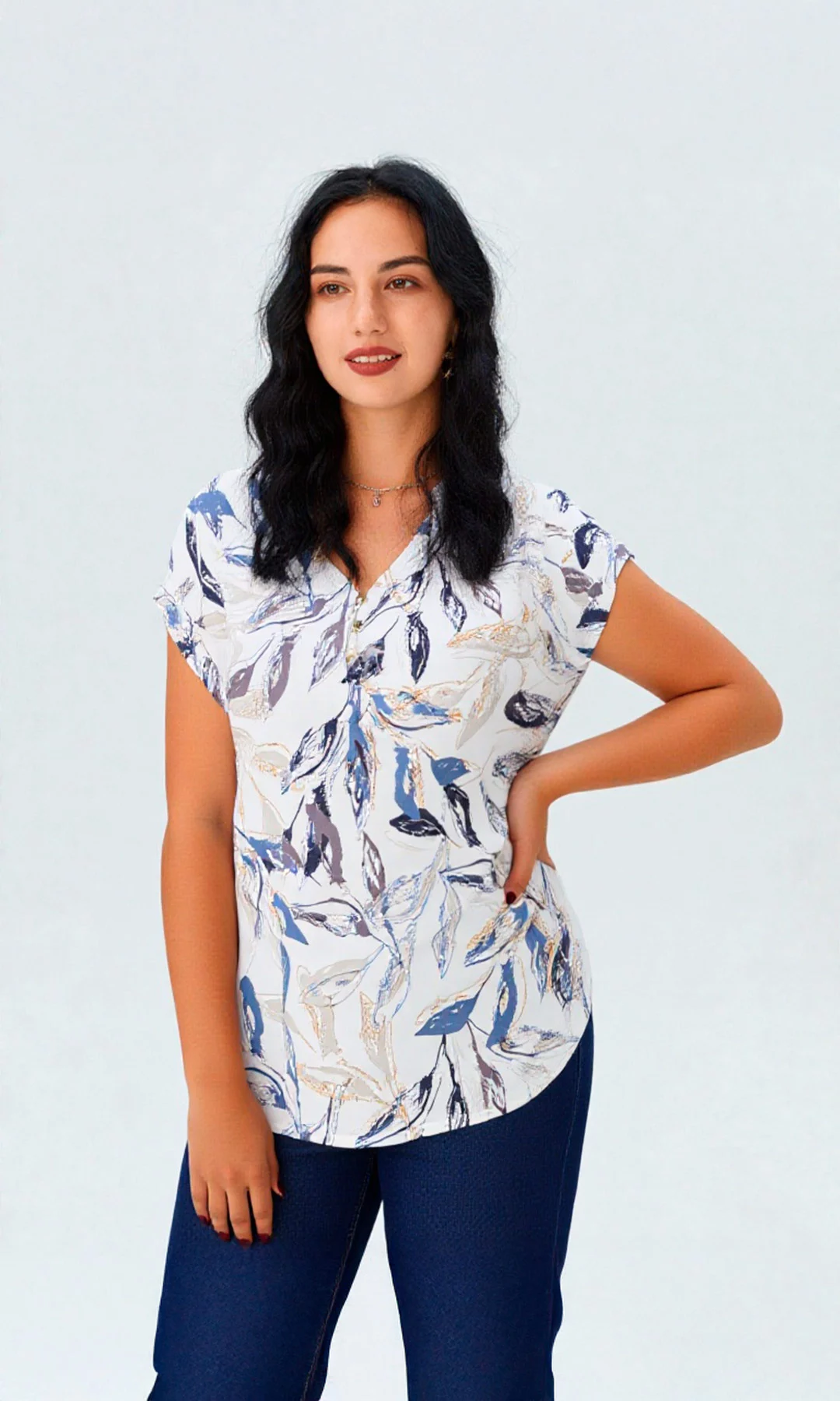 Blusa mujer manga corta estampada - Imagen 7