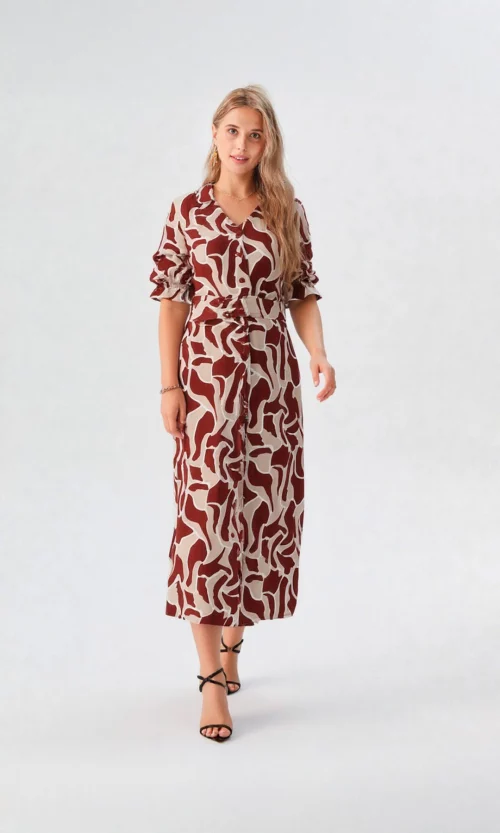 Vestido mujer manga corta estampado