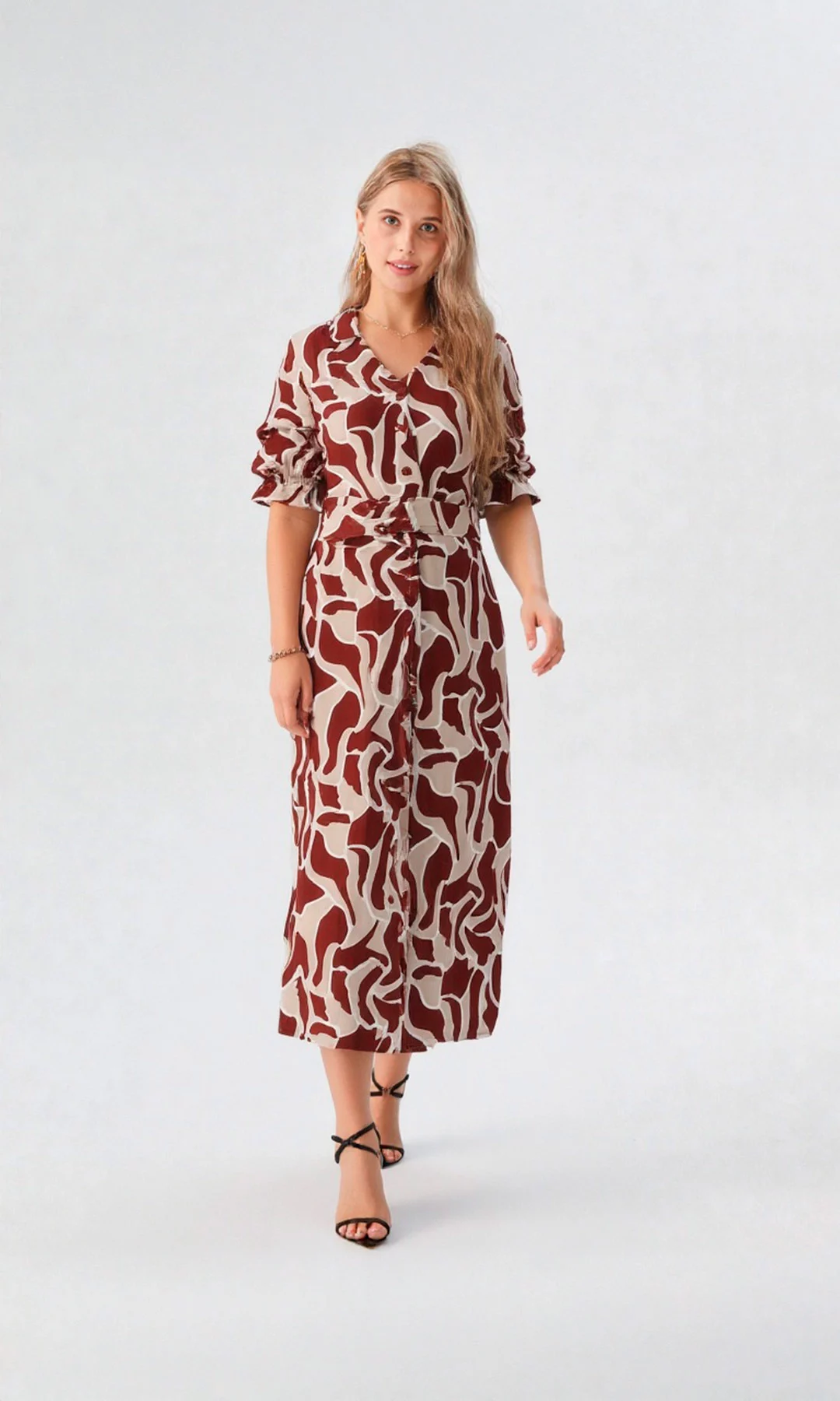 Vestido mujer manga corta estampado