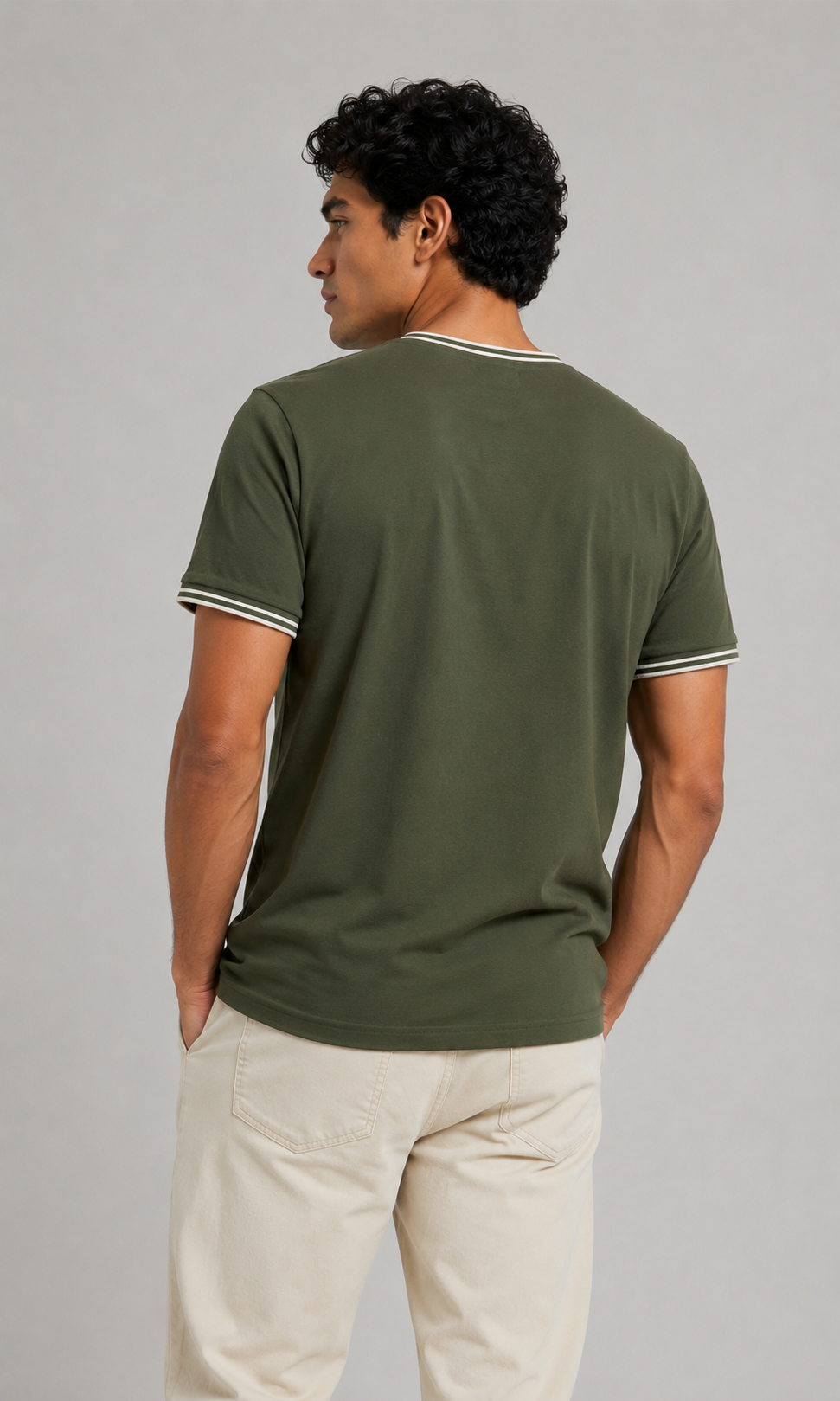 T-Shirt hombre manga corta unicolor - Imagen 3