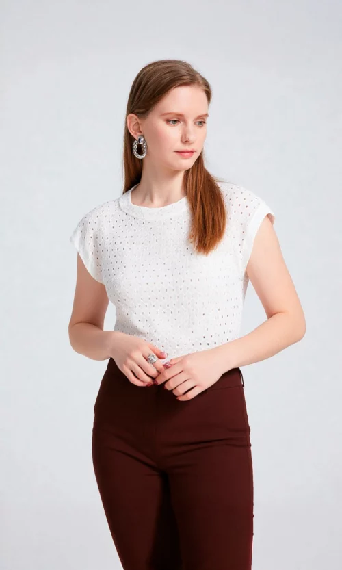 Camiseta mujer manga corta unicolor