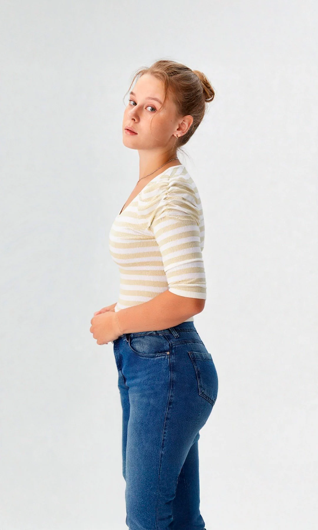 Camiseta mujer manga 3/4 rayas - Imagen 6