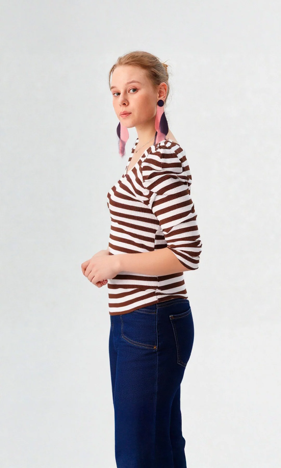 Camiseta mujer manga 3/4 rayas - Imagen 10