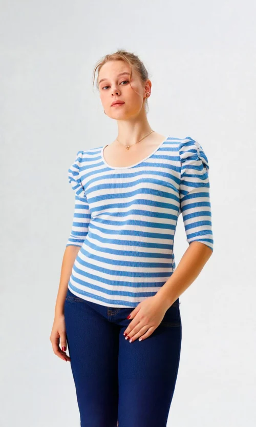 Camiseta mujer manga 3/4 rayas