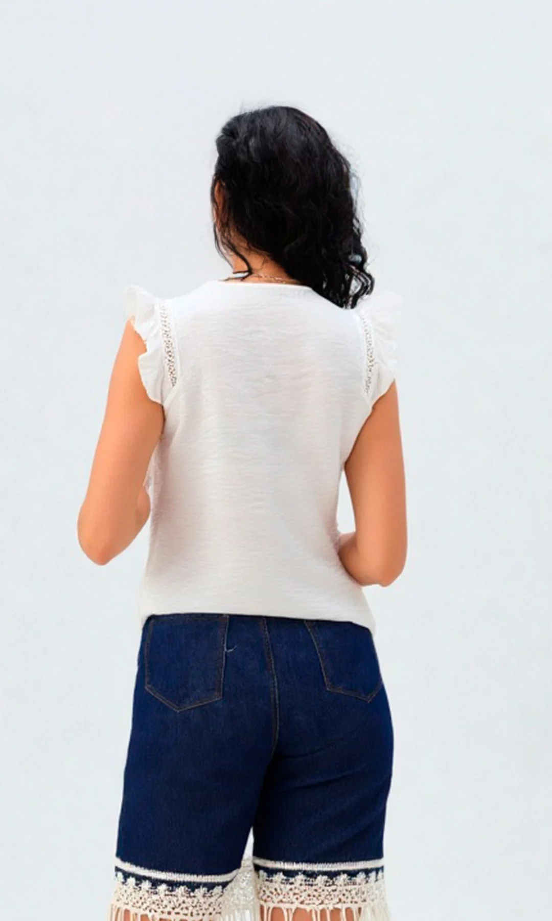 Blusa mujer manga sisa unicolor - Imagen 6