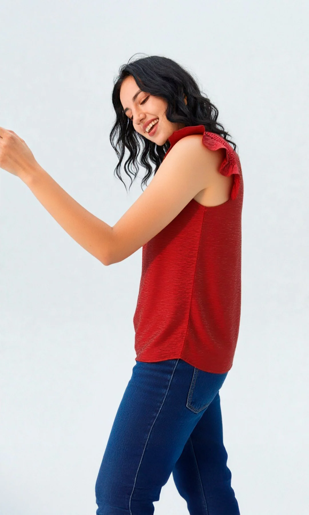 Blusa mujer manga sisa unicolor - Imagen 2