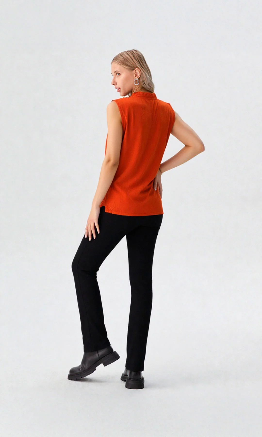 Blusa mujer manga sisa unicolor - Imagen 3