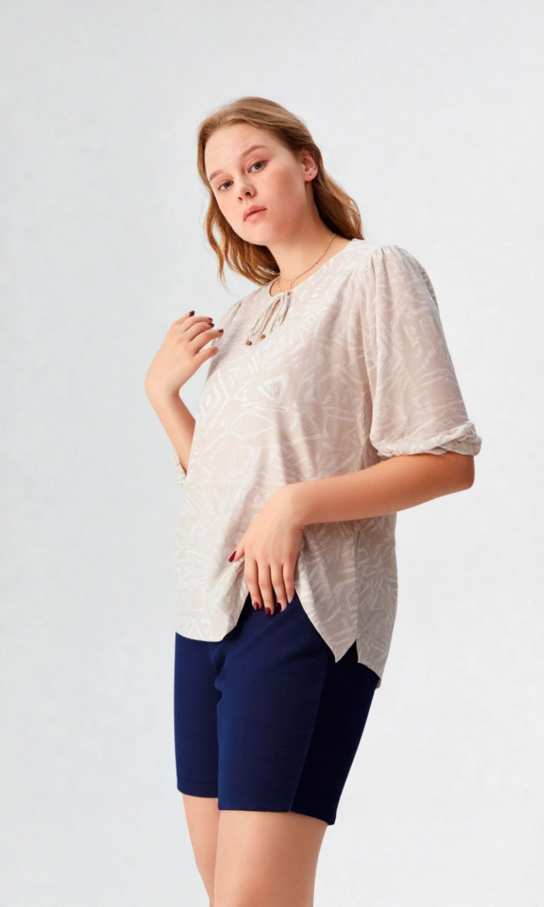 Blusa mujer manga 3/4 estampada - Imagen 3