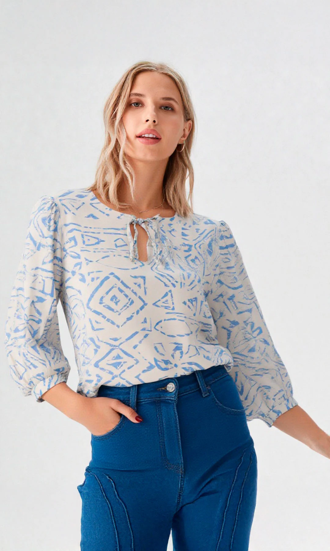 Blusa mujer manga 3/4 estampada - Imagen 7