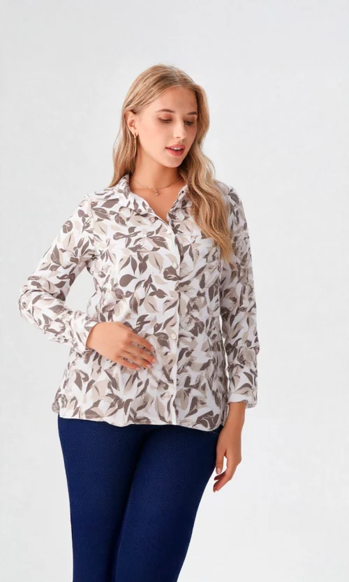 Blusa mujer manga larga estampada