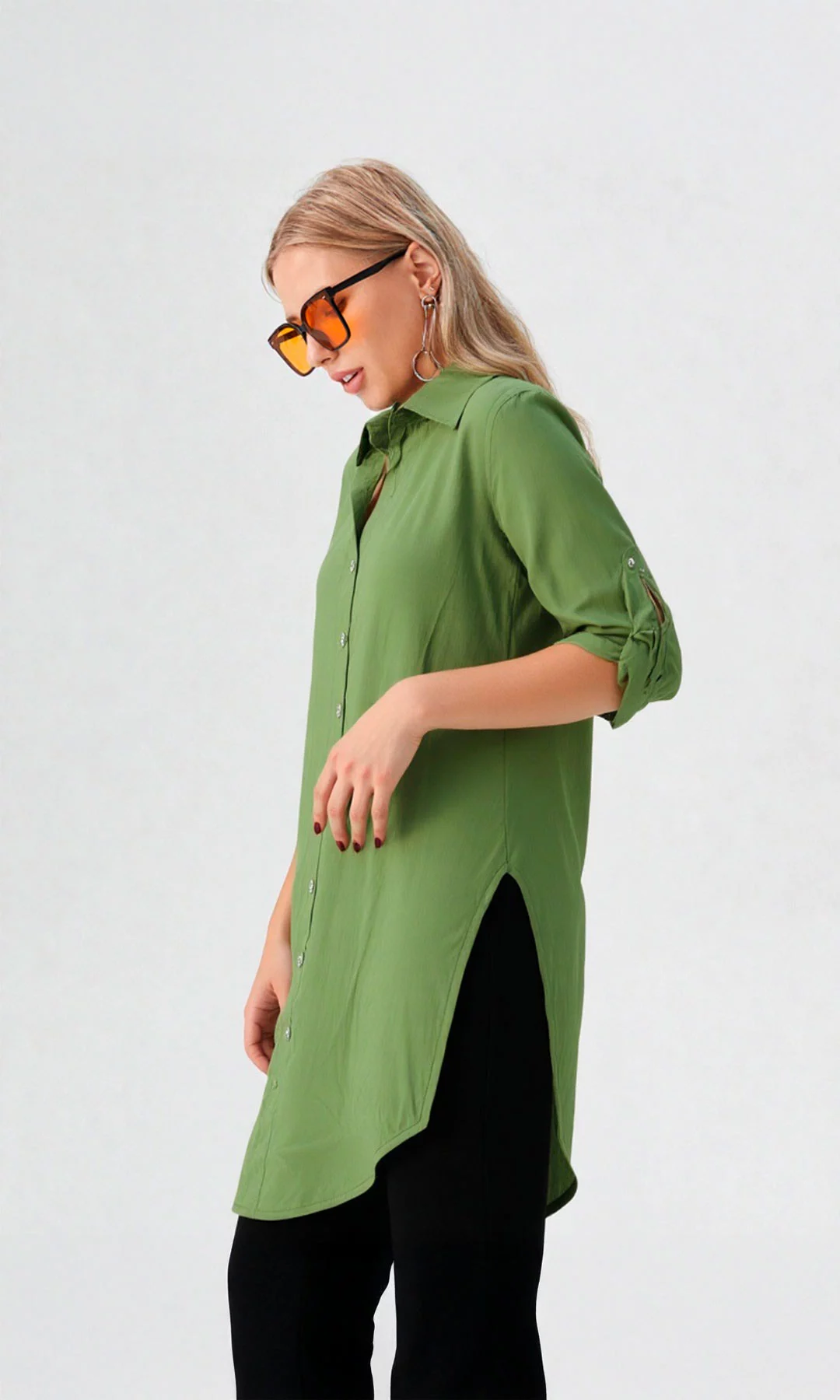 Blusa mujer manga 3/4 unicolor - Imagen 10