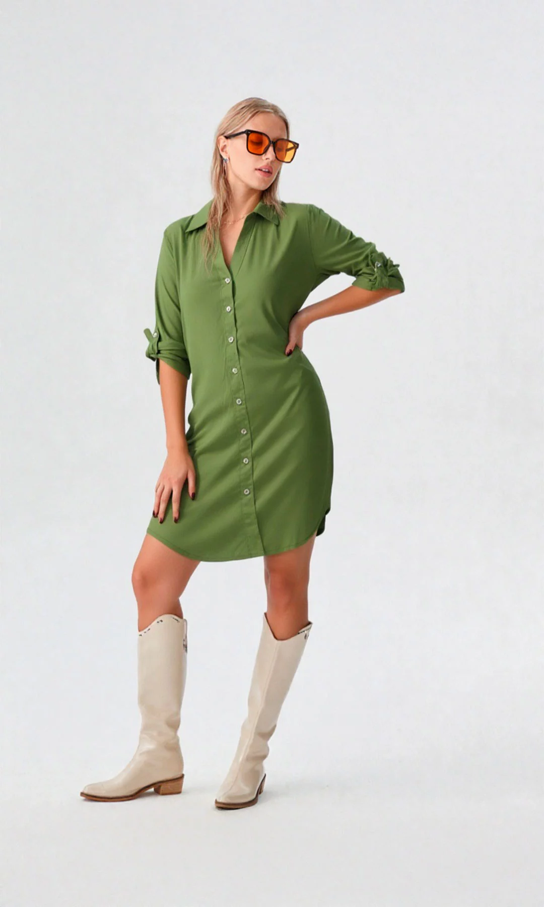 Blusa mujer manga 3/4 unicolor - Imagen 9