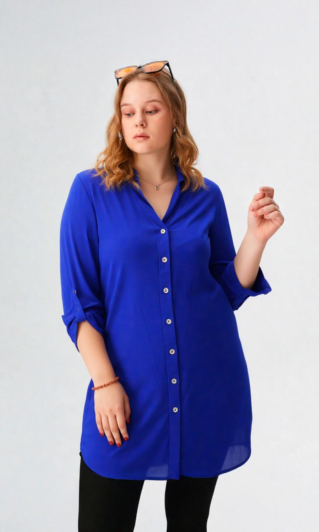 Blusa mujer manga 3/4 unicolor - Imagen 8