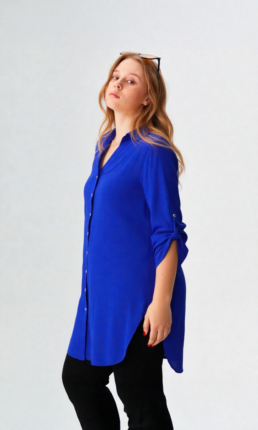 Blusa mujer manga 3/4 unicolor - Imagen 6