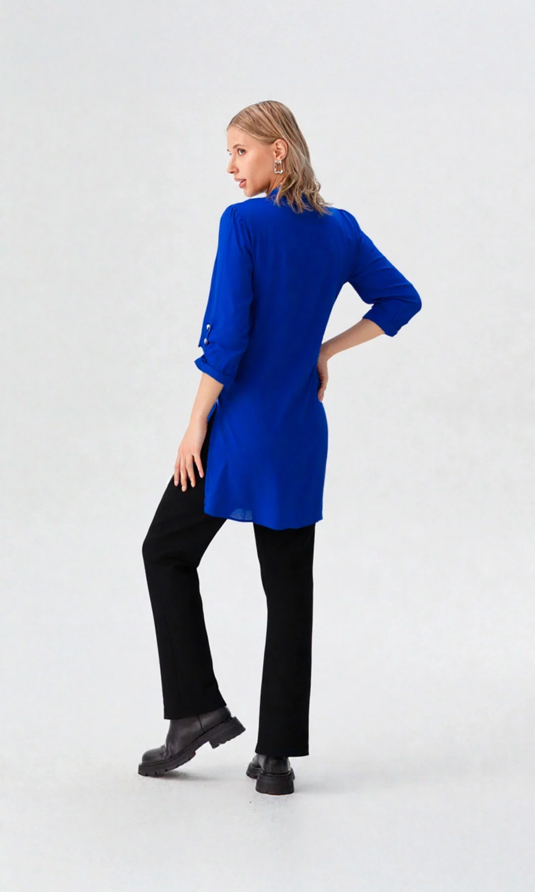 Blusa mujer manga 3/4 unicolor - Imagen 5