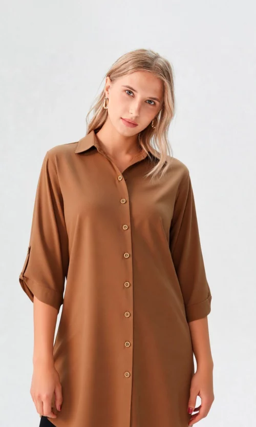 Blusa mujer manga 3/4 unicolor