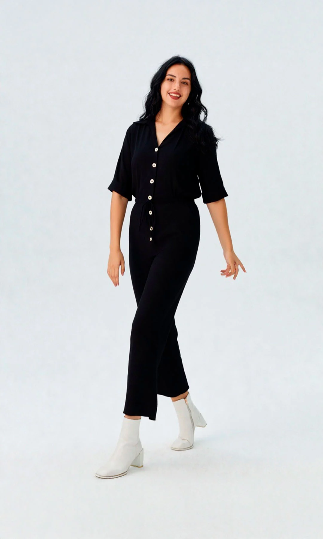 Enterizo mujer manga corta unicolor - Imagen 10