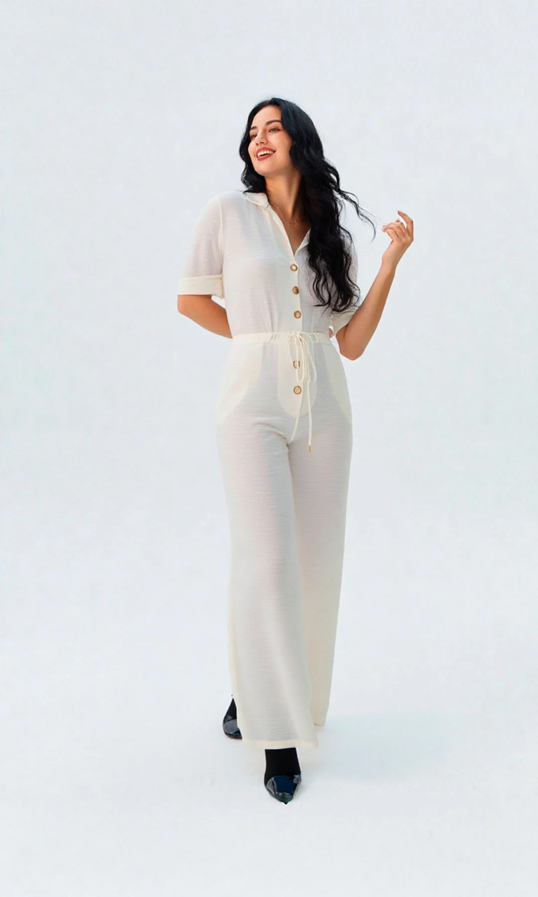 Enterizo mujer manga corta unicolor - Imagen 12